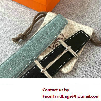 Hermes H d'Ancre belt buckle  &  Reversible leather strap 32 mm 04 2023